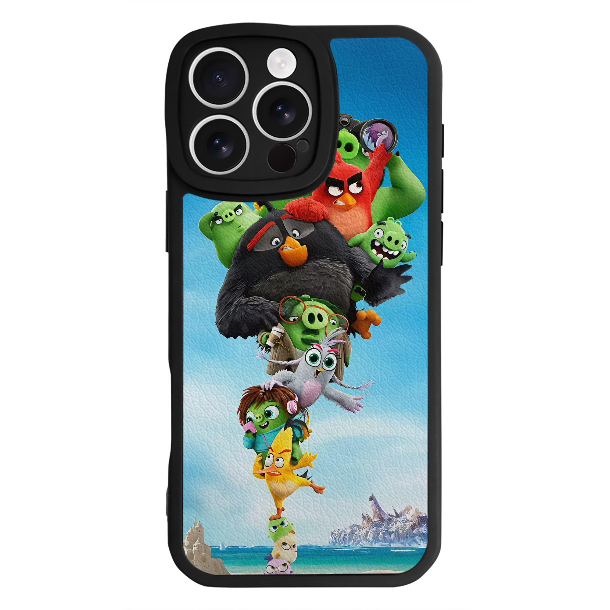 （画像用） Angry Birds アングリーバード 【iPhone 16シリーズ対応】シリコンスマホケース（レザー調） 材質：シリコン